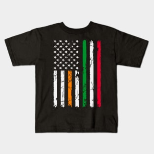 Irish Italian American Flag Kids T-Shirt